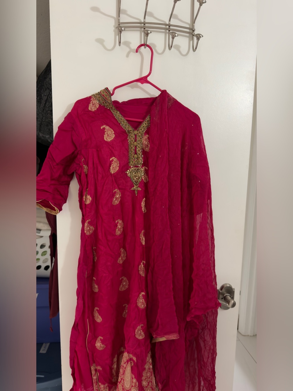 Women's Pink Embroidered Suit
